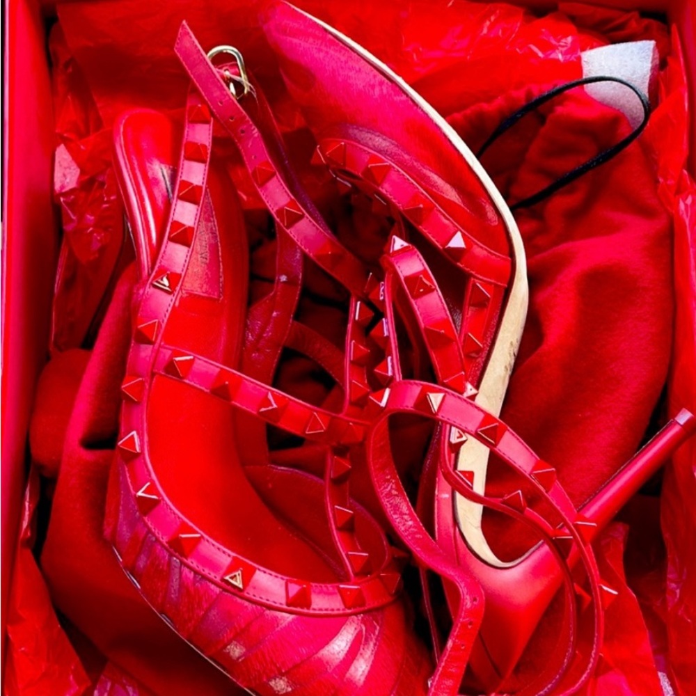 Valentino Garavani Red Studded Heels